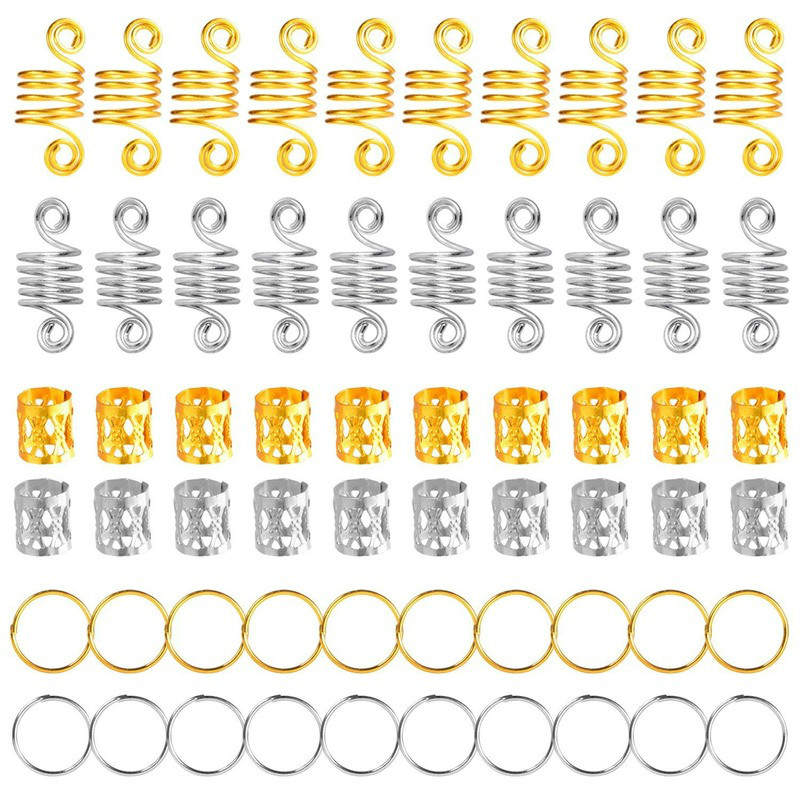 50-100 unids/bolsa, anillos ajustables para trenzas de pelo de colores mezclados, tubos de cuentas para rastas, anillos para el cabello, Clips para puños, horquilla, decoraciones, joyería: Chocolate