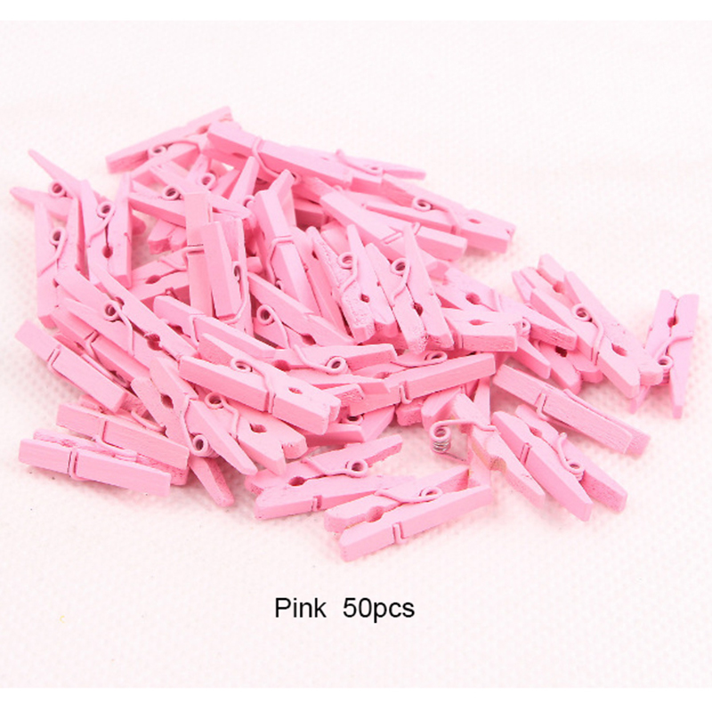 50pcs Small Size 2.5cm Mini Natural Wooden Clips For Photo Clips Clothespin Craft Decoration Clips Pegs