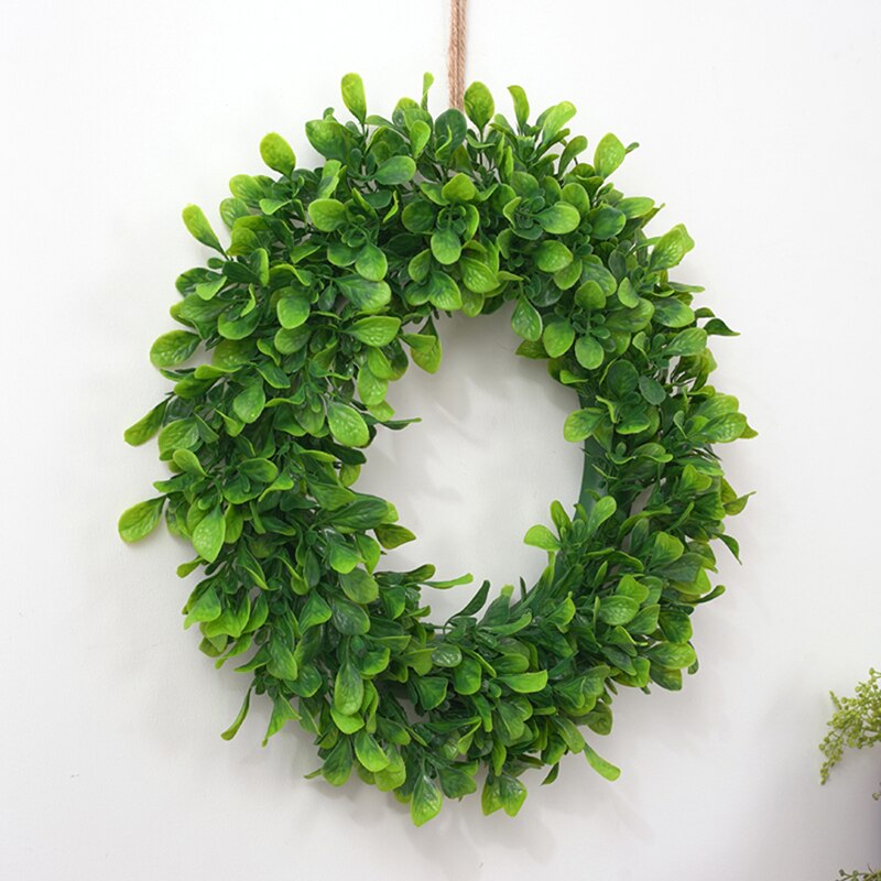 Artificial Green Plant Garland Simulation Green Plant Garland Home Office Decoration Eucalyptus Leaf Wreath 42cm Home Decor