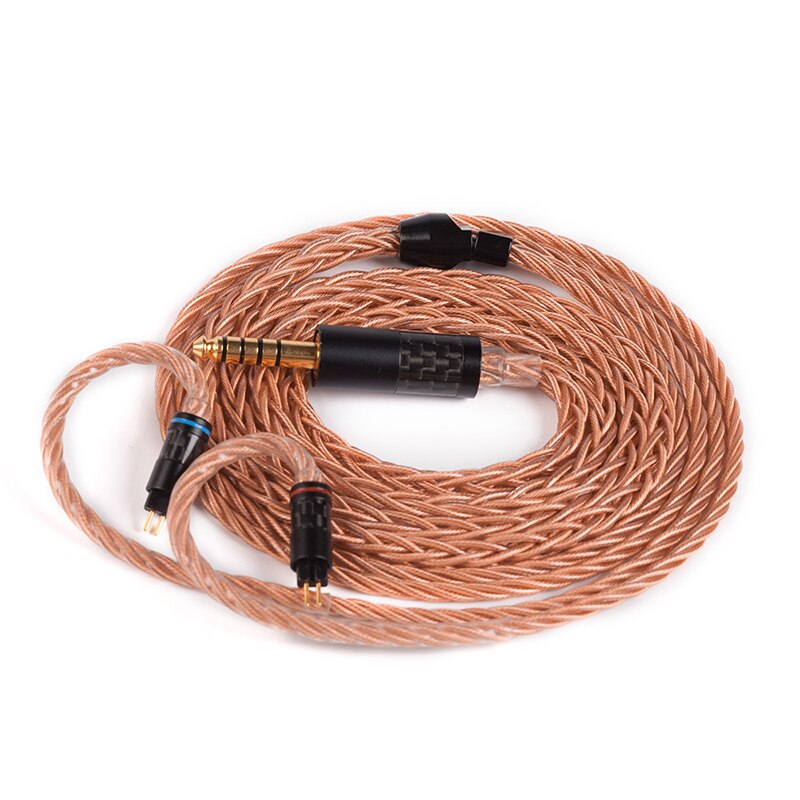 Yinyoo-Cable de cobre y cristal de alta gama, conector MMCX/2PIN mejorado de 8 núcleos, 2,5/3,5/4,4 MM, para BLON BL-01 KZ EDX: 2PIN4.4