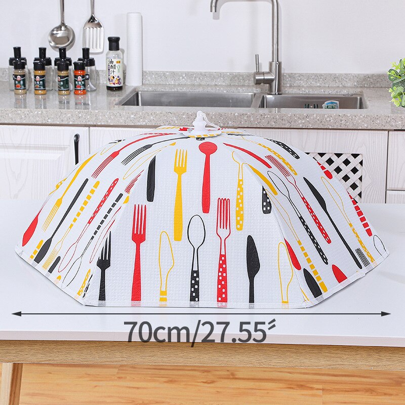 Winter Heat Preservation Dish Cover Large Food Meal Cover Foldable Dust Cover Kitchen Organizer Household Dining Table Cover: B-70CM