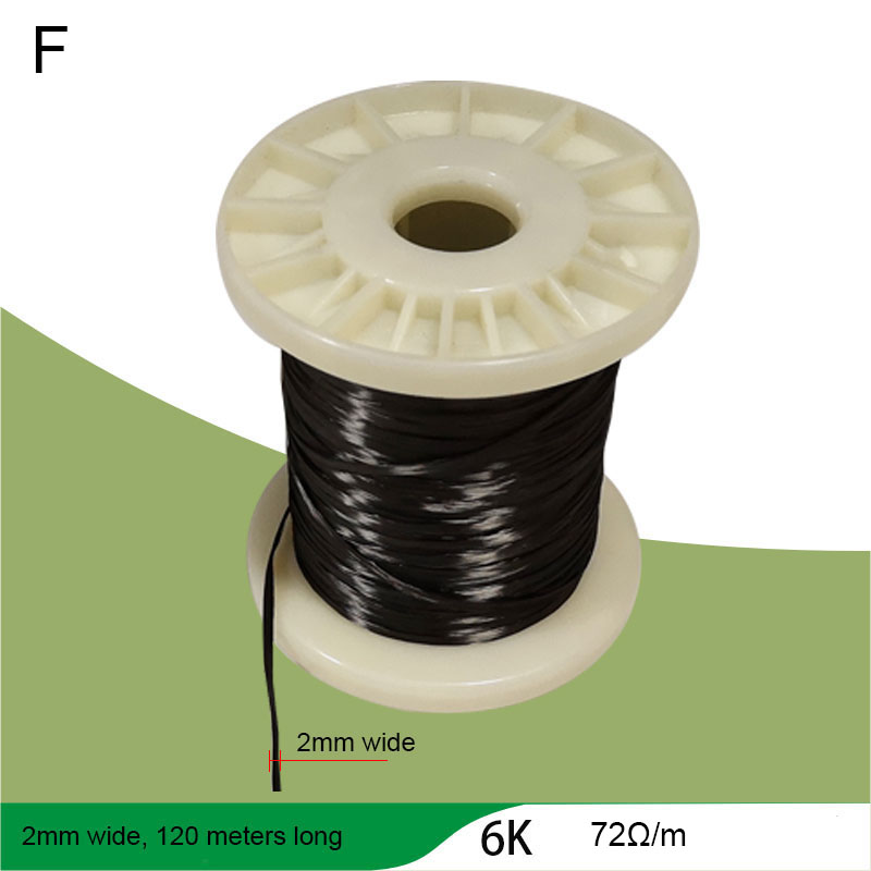 Carbon Fiber Wire High Temperature Resistance Conductive And Tensile Resistance 3K6K12K24K Conductive Heating Wre: F2mm X120 meters