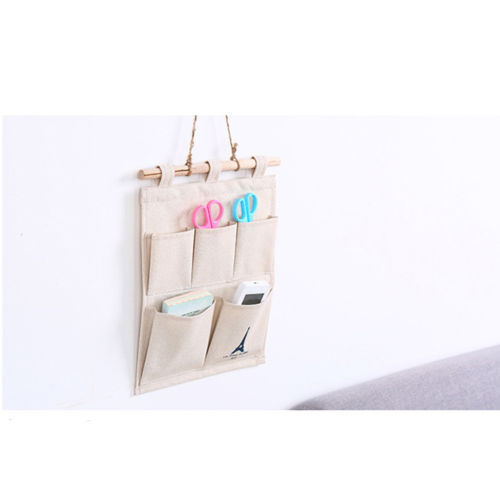 US STOCK 5 Pockets Hanging Storage Bags Linen Organizer Pouch Tidy Holder Wall Door Closet Bathroom Bedroom