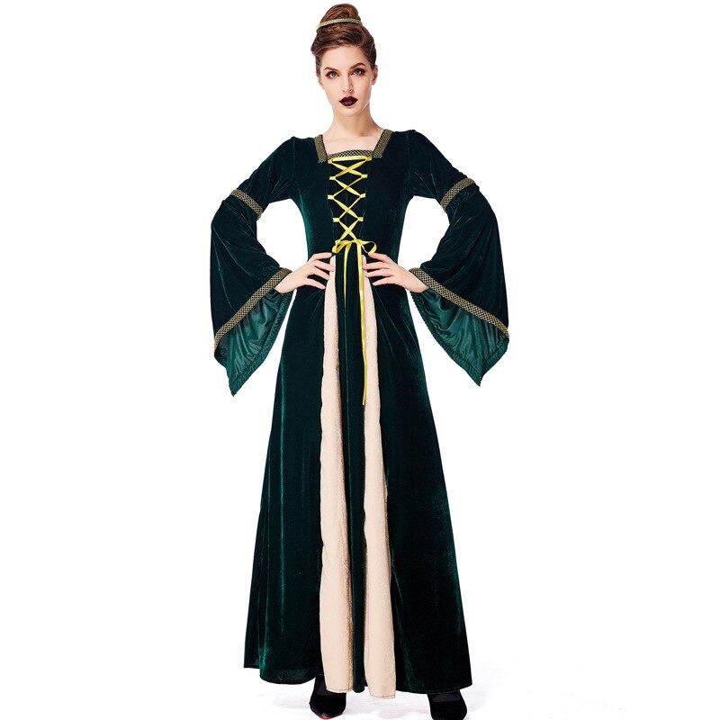 Umorden Fantasia Adult Women Renaissance Medieval Dress Gown Gothic Princess Queen Halloween Purim Party Costumes Plus Size