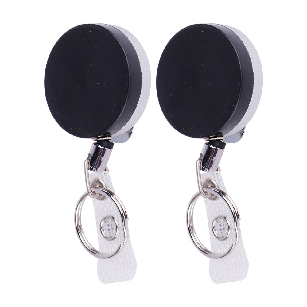 Heavy Duty Retractable Badge Holder Reel ID Card Keychain For Reinforced 2pcs