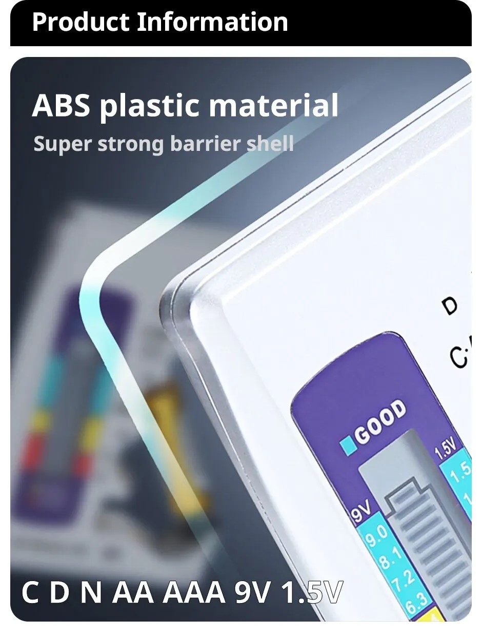 Testeur de batterie numérique C D N AA AAA 9V 1.5V, pile bouton, vérification de la capacité, détecteur, écran LCD, puzzles, itance, outil de diagnostic