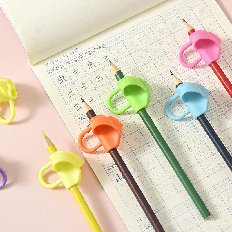 1 Piece Correction Holding Pen Device Kids Beginner Writing Learning Silicone Aid Grip Posture Correction Tool Student Supplies