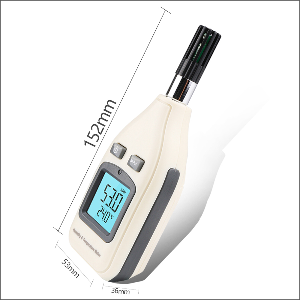 RZ Digital Thermometer Humidity Temperature Meter LCD Thermo-Hygrometer Humidity Tester Handheld Thermometer Hygrometer GM1362