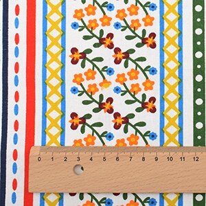 Chainho, blomsterserie, trykt bomullslinstoff for quilting og sying av sofa/duk/møbeltrekk/putemateriale: E 1 stk 50 x 150