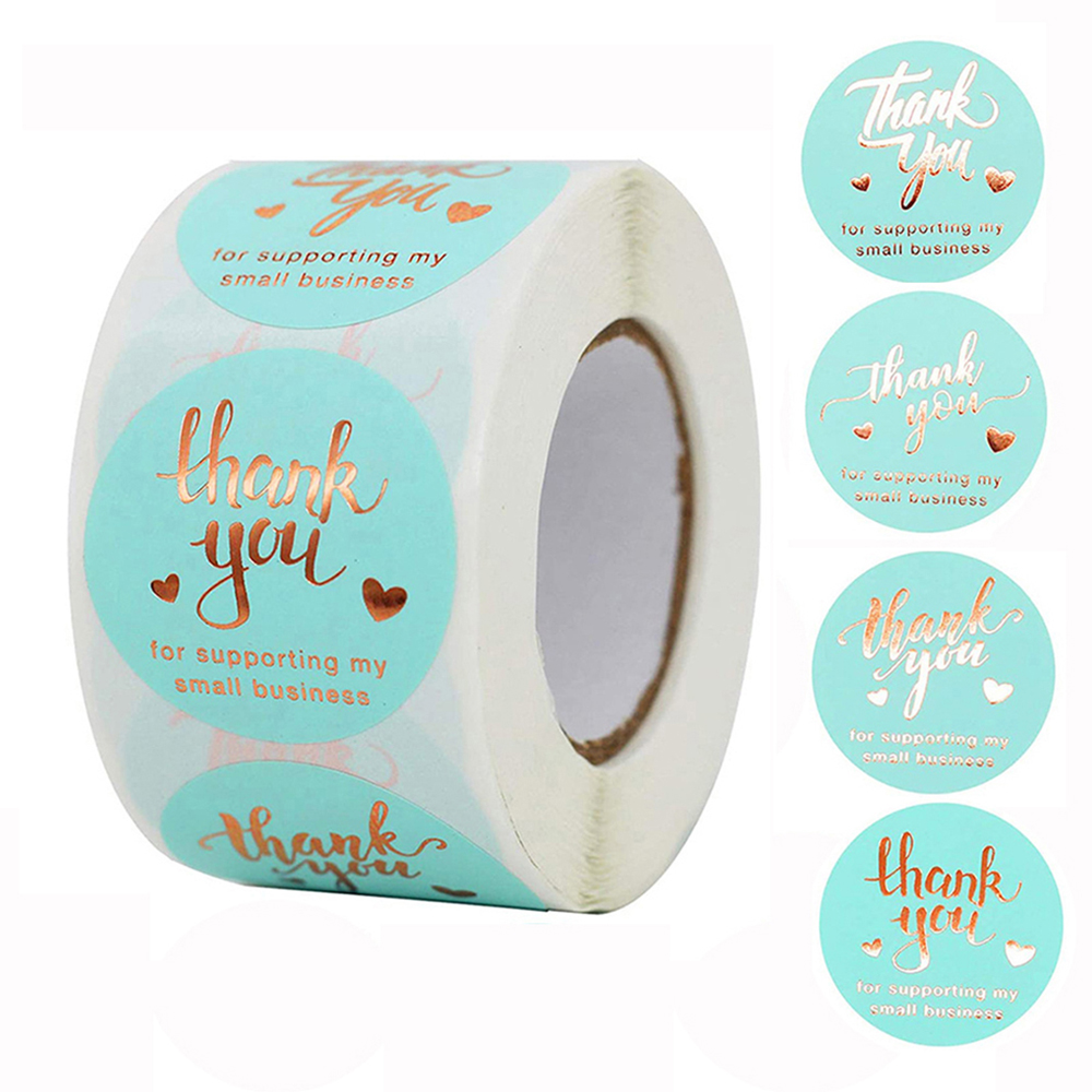 100–500 Stück Danke für sterben Unterstützung meines Kleinunternehmens Blumenaufkleber Geschenkverpackung Siegeletikett Scrapbooking Briefpapieraufkleber: Grün