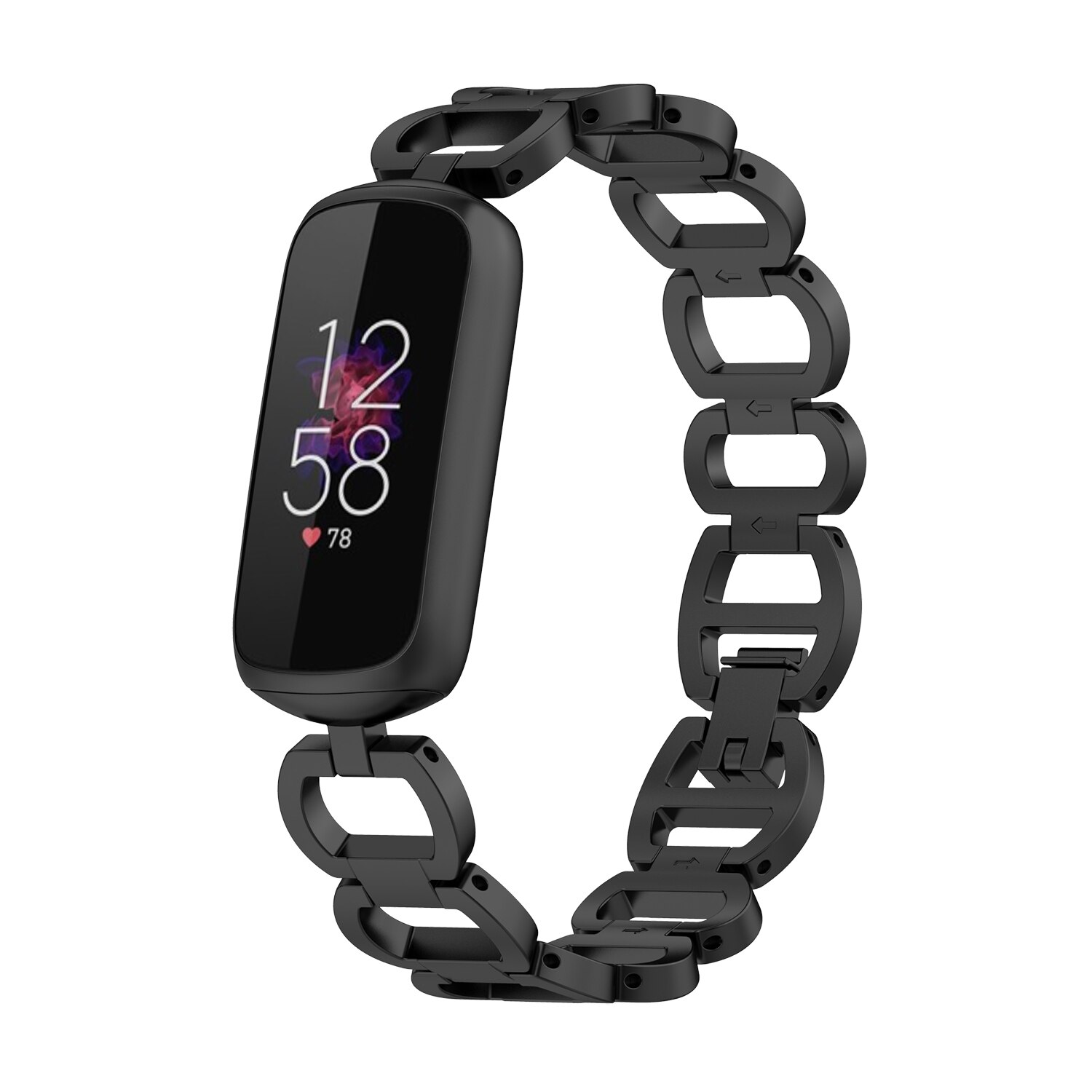 Fitbit-correas de reloj para mujer, pulsera deportiva de acero inoxidable, de Metal, joyería para Fitbit Luxe