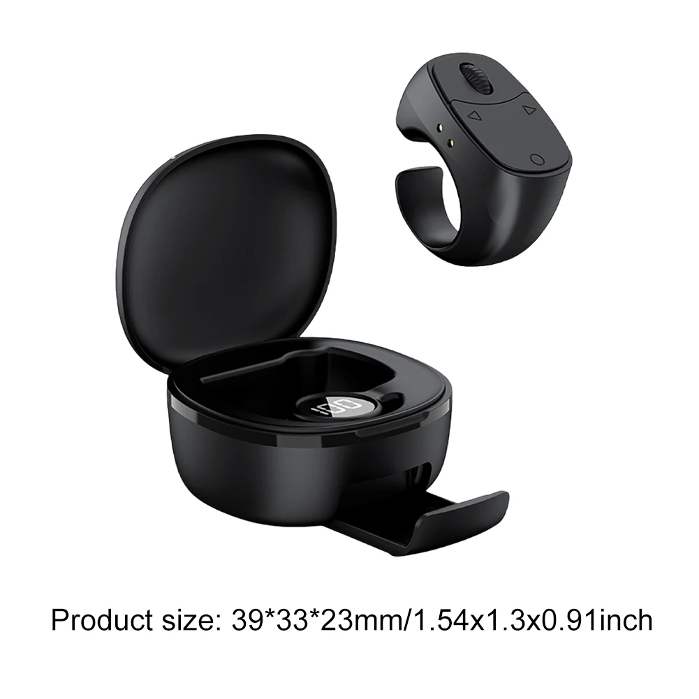 Bluetooth 5.3 Fingertip Remote Control Scrolling Ring Selfie Fingertip Controller Give Likes 4 Buttons for Smartphones