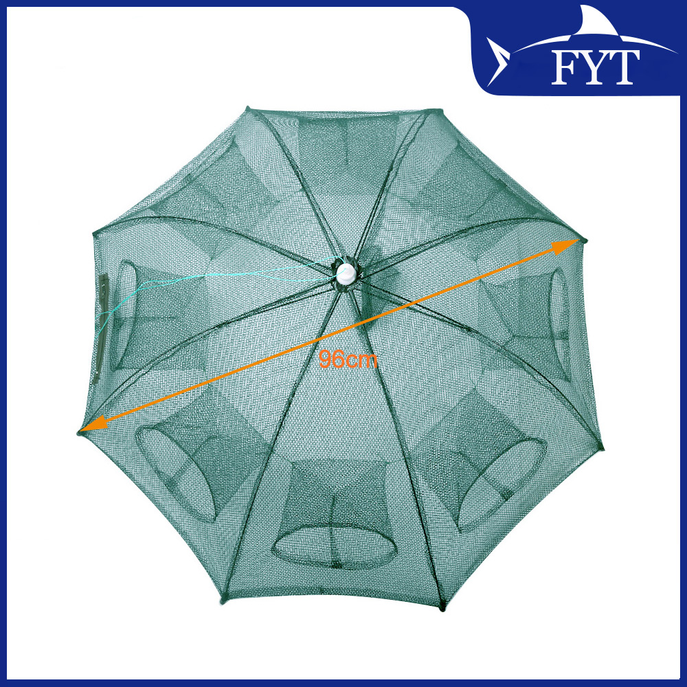 Filet automatique pliant en nylon,piège avec mailles à lancer, renforcé pour attraper poisson, fretin, crevette ou crabes 4 à 20 trous,