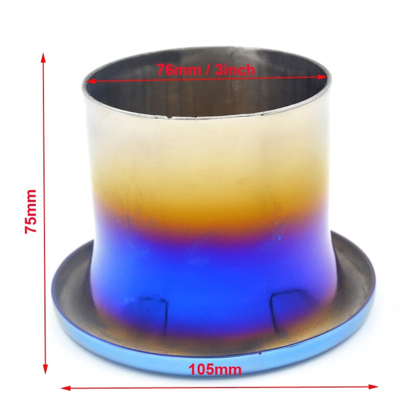 4inch Inlet Blue Tip Stainless Steel Racing Car Cold Air Compressor Intake Inlet Velocity Stack Turbo Horn Kit: 3inch