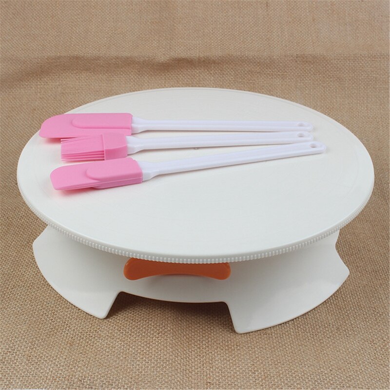 Plastic Round Cake Turntable Rotating Cake Stand Rotary Table Making Cakes Revolving Decorating Tray Platform Home Kitchen