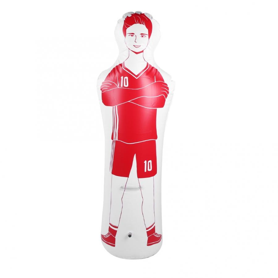 Durable 1.6m Adult Inflatable Football Training Goal Keeper Tumbler Air Soccer Training Dummy Tool PVC Inflatable Tumbler Wall: Red