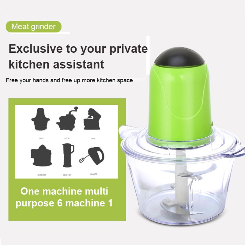 200W 2L Electric Chopper Electric Meat Grinder Kitchen Shredder Food Chopper Stainless Steel Blade Electric Kitchen Tools