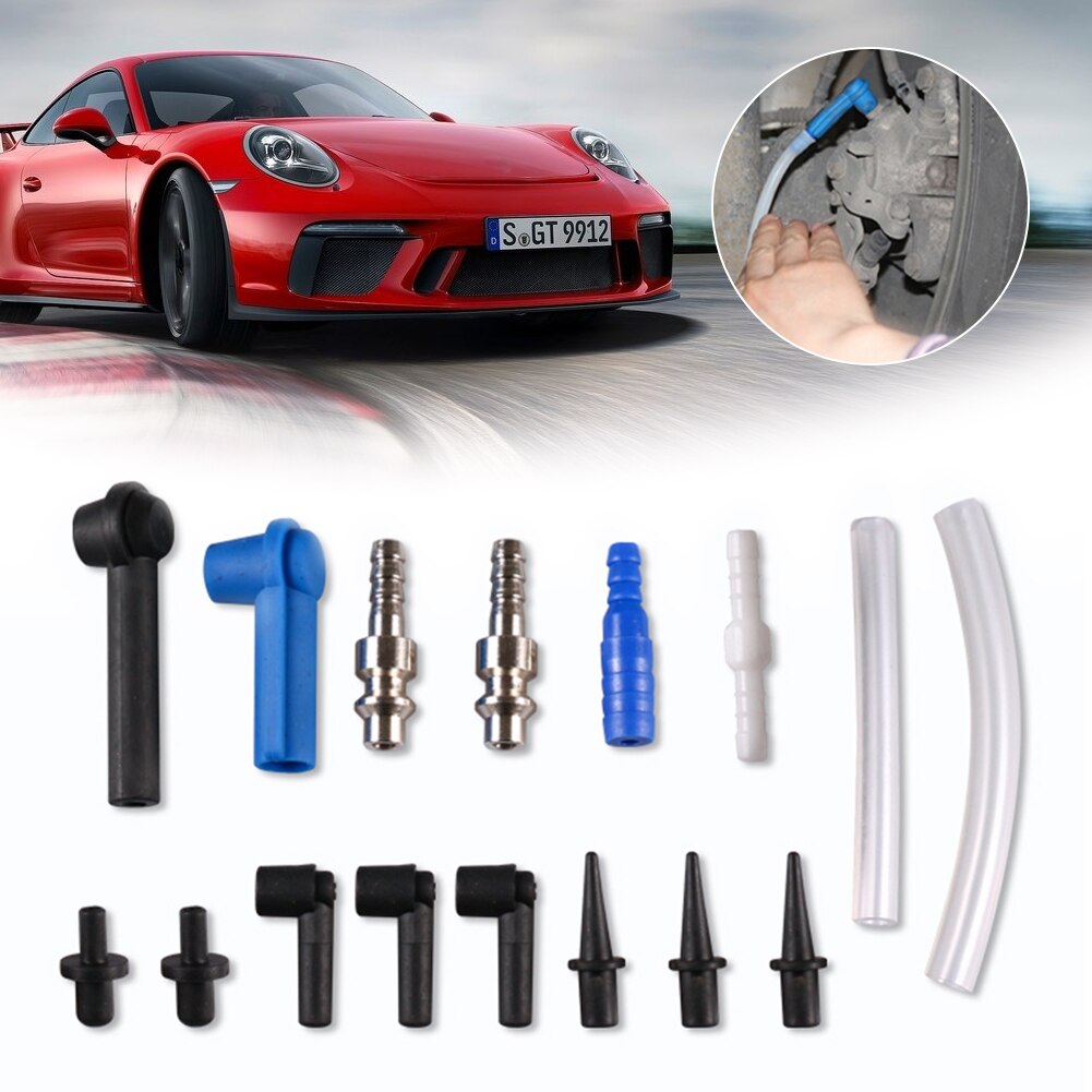 16Pcs Brake Oil Exchange Tool Replacement Machine Parts Adapters Brake Fluid Joint Rubber Head Extraction Tool Oil Pumping Pipe