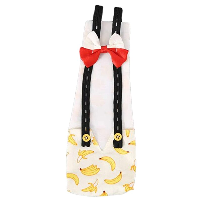 Couche-culotte de canard imprimé banane ananas, couche-culotte lavable réutilisable réglable avec nœud papillon pour volaille: 7HH1404045-2-M