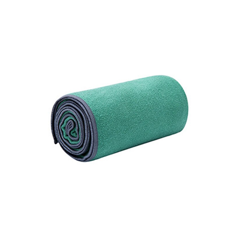 Skridsikker solid yoga tæppe beskyttelsesmåtte håndklæde indendørs dansepude pilates fitness klud: Grøn