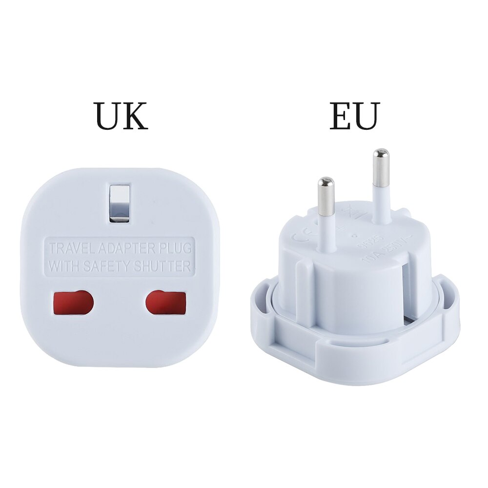Rdxone UK to EU plug adapter Plug Converter 2 Pin Wall Plug Socket for UK to EU Travel Charger Adapter: white-1piece