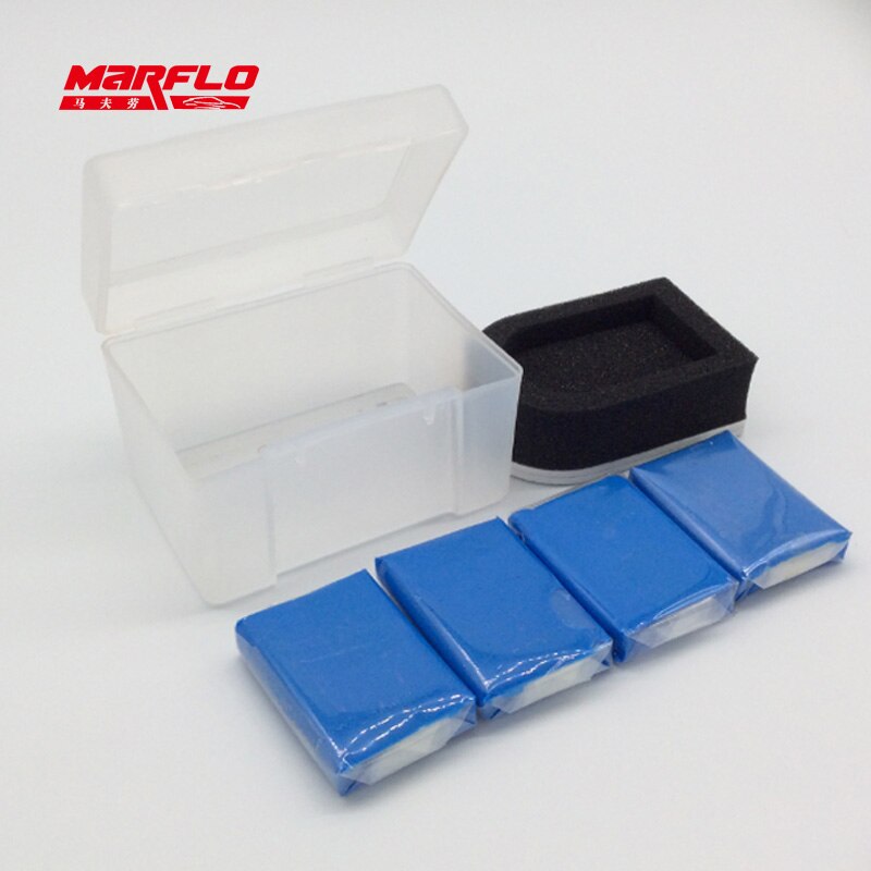 Marflo Magic Clay Bar 4 Stuks Met Spons Applicator Blauw Geel Auto Cleaning Clay Bar Auto Detailing Schoon Klei Door brilliatech: Blue 4pcs