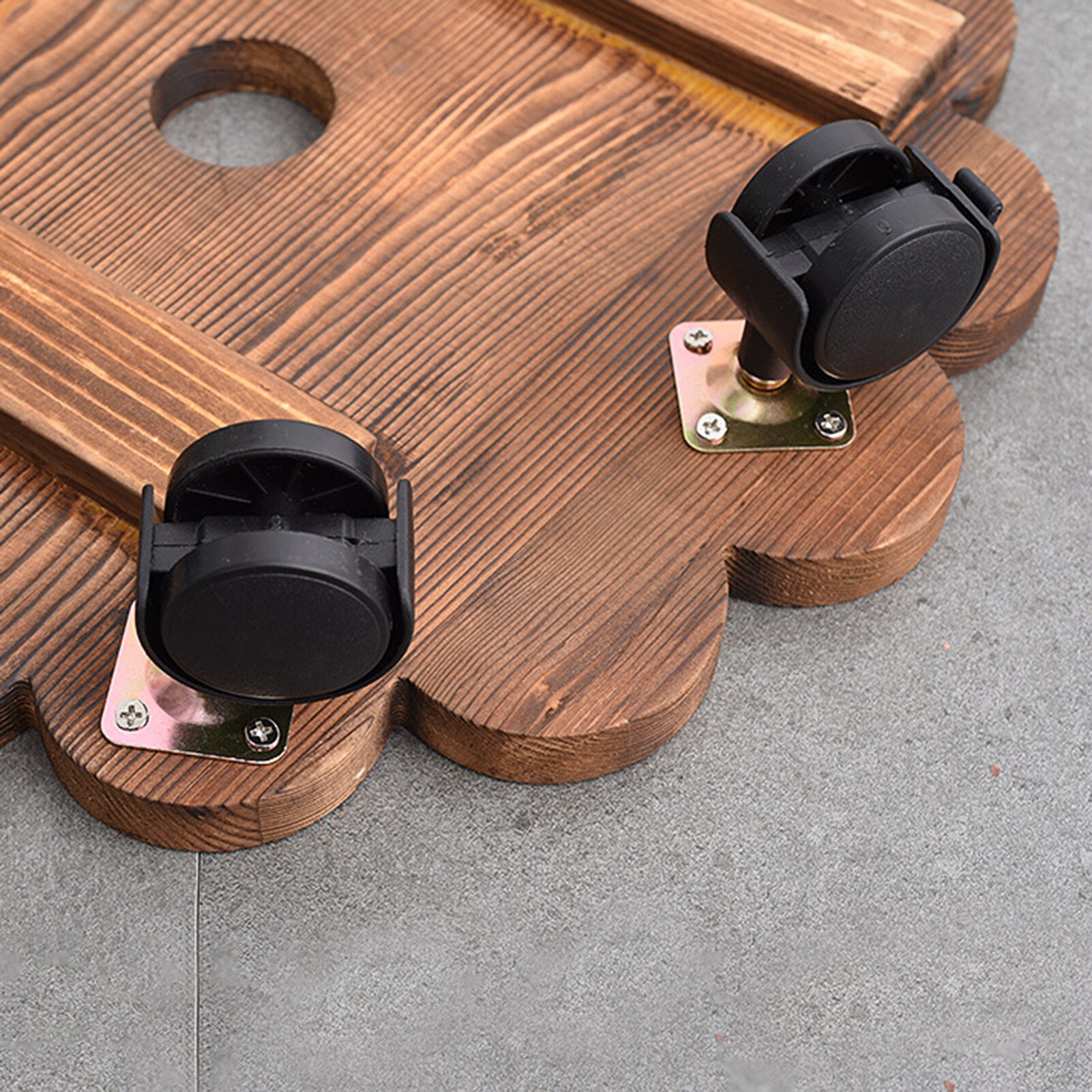 Soporte extraíble de madera sólida para macetas, bandeja para macetas, Base de madera con ruedas, carrito para planta con flor suculenta redonda