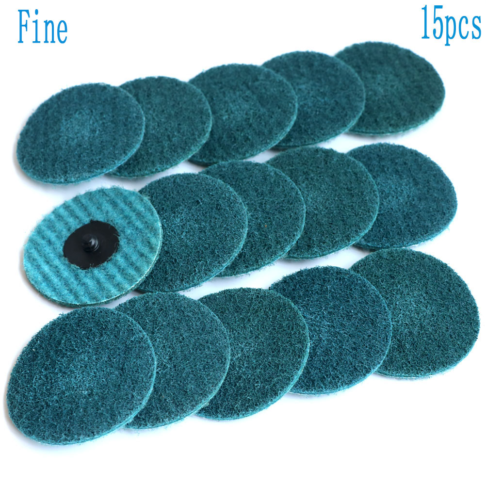 Yutnqin 3 Inch Roll Lock Oppervlak Polijsten Quick Change Disc Schuurpad 15 st 75mm Nylon Schuurpads voor Aangedreven Schuurmachine