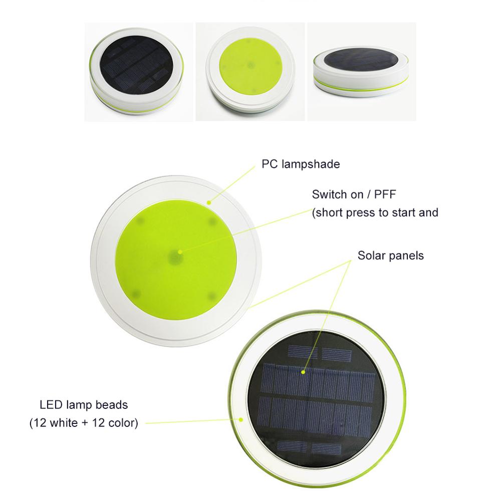 Rgb Solar Licht IP68 Zonne-energie Drijvende Licht Zwembad &amp; Patio Verlichting Met 24-Key Ir Afstandsbediening 16 kleuren Solar Lamp