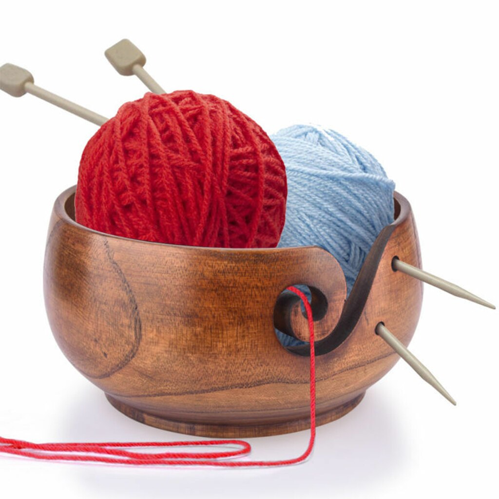 Bol en bois 6 "X3" support bols tricot Crochet enrouleur artisanat fils support