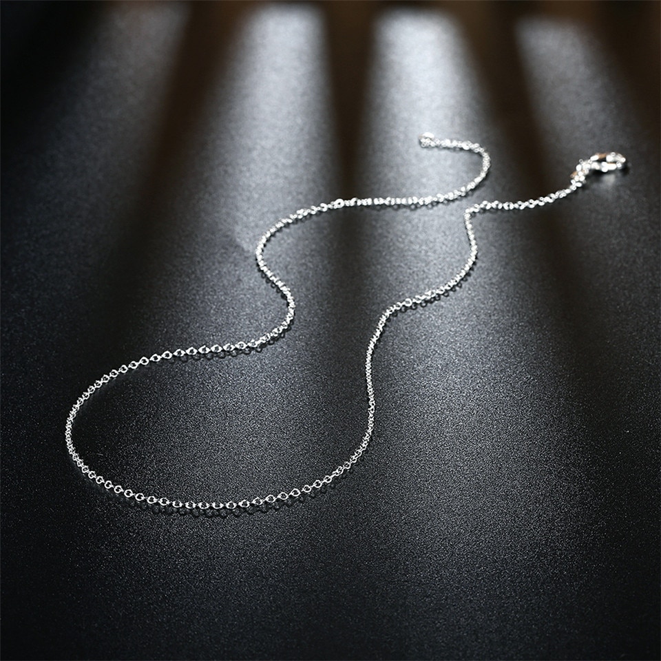 5 stk/parti simple 925 sølv 1mm basic kæde halskæder til kvinder o ord kæde smykker
