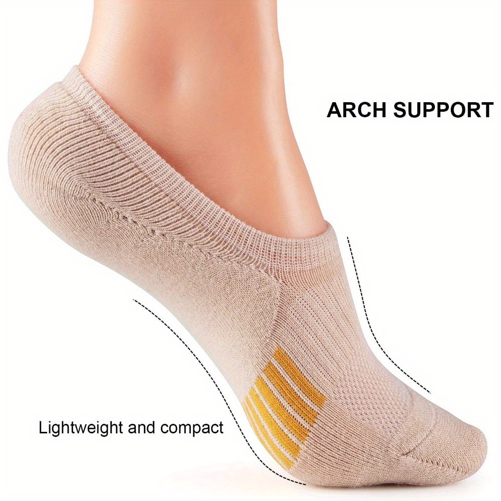 5/8 Pairs Women's No Show Socks, Non-Slip Athletic Ankle Socks For Running & Outdoor Activities, Breathable Sport Footwear