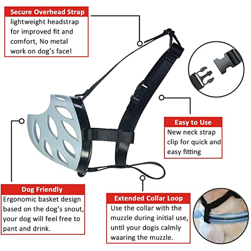 Breathable basket mask for small, medium and large dogs ZD