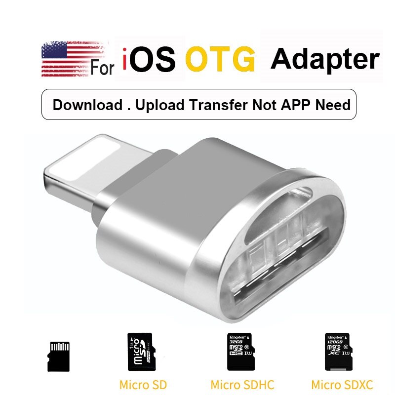 Mini lecteur de carte MicroSD Lightning pour iPhone 11 Pro Max Xr, lecture de vidéo, transfert de données Photo, adaptateur caméra TF, Excel, fichier Word