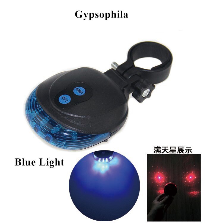 Fietsverlichting Fiets Led Licht Knipperen Lamp Met Batterij Achterlicht Achter Fietsen Fiets Veiligheidswaarschuwing Led Licht Modi: STAR BLUE
