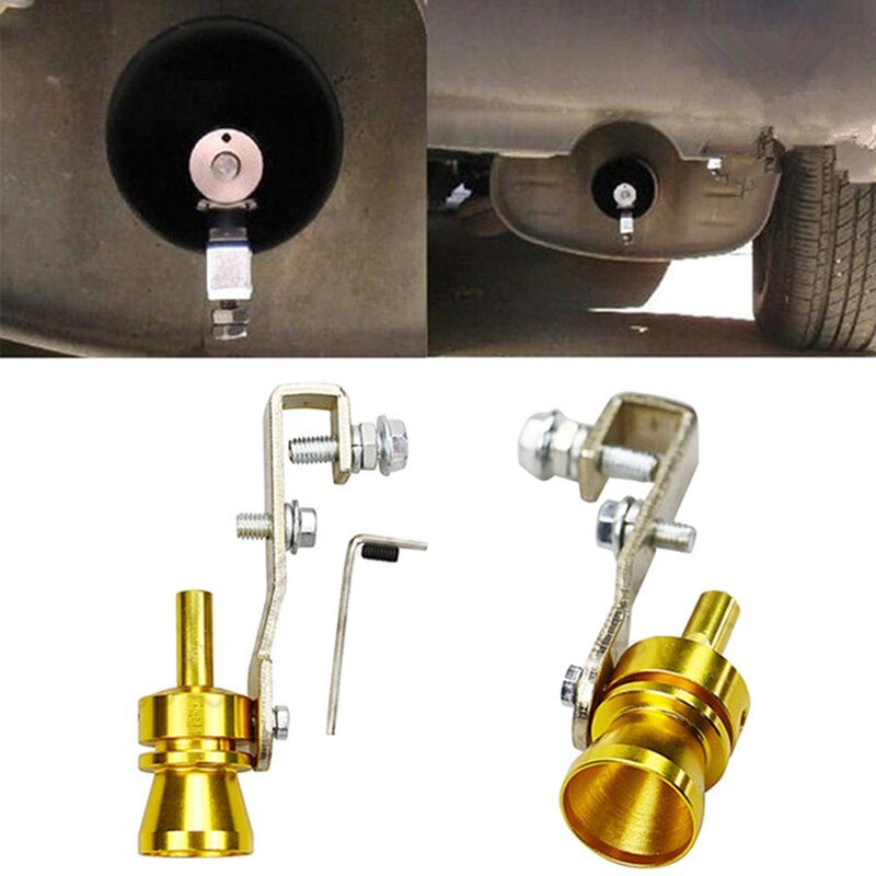 Car Modified Turbo Whistle Exhaust Pipe Sounder Imitator Tail Throat Nozzle Muffler Exhaust Pipe Muffler Auto Accessories S M L