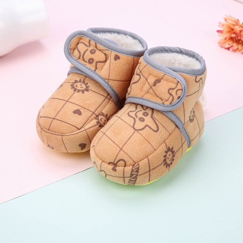 Winter Warm Baby Snowboots Plus Fluwelen Peuter Laarzen Baby Schoenen Pasgeboren Zachte Zool antislip Crib Schoenen