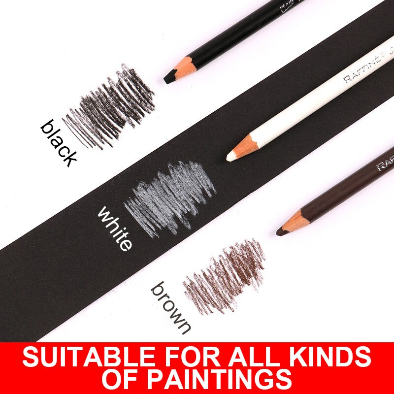 Charcoal Pencil White Charcoal High Light Pen Sketching Pencils Art Supplies Drawing Pencil Soft Medium Hard Charcoal Pencil