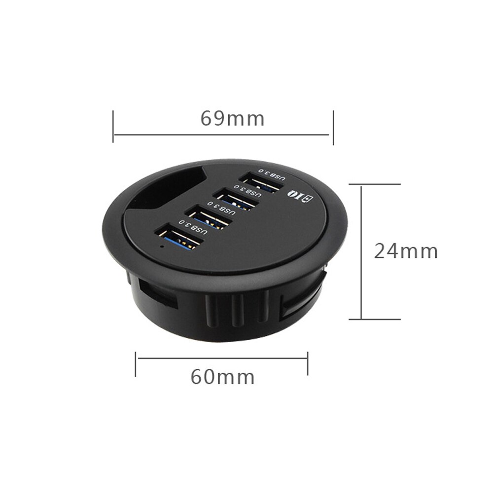 USB Desk Hub USB3.0 HUB With 4 Port USB3.0 Adapter For Desktop PC/Notebook USB HUB Desk Mount USB 3.0 Splitter Cable lenth 80cm
