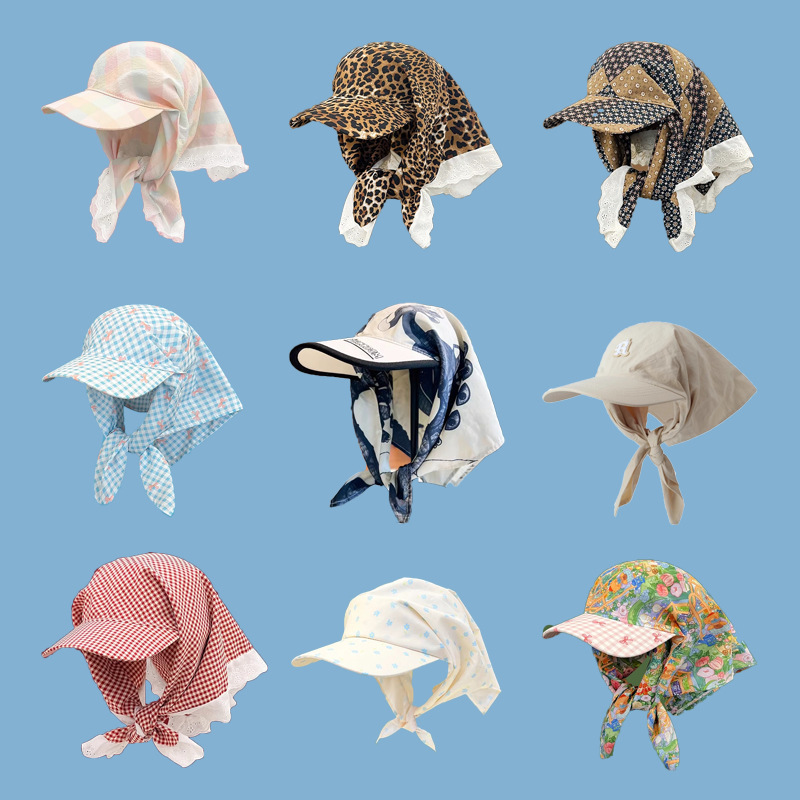 Baseball Cap met grote rand 2025, hoofddoek, zomerzonneschermhoed, Koreaanse versie, vlinderboog, dameszonnehoed