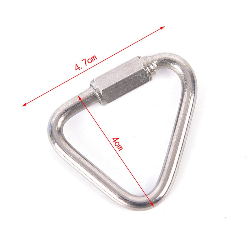 Mosquetón triangular sólido de acero inoxidable, llavero, gancho de Clip, hebilla, bloqueo de tornillo, bloqueo de seguridad para escalada en roca de alta altitud: C