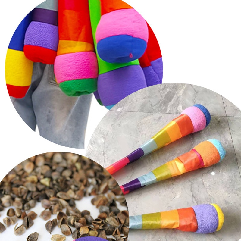 Main jeter des boules de tissu doux arc-en-ciel ruban sac de sable météore balle sports de plein air jouets pour enfants maternelle jeu de formation sensorielle