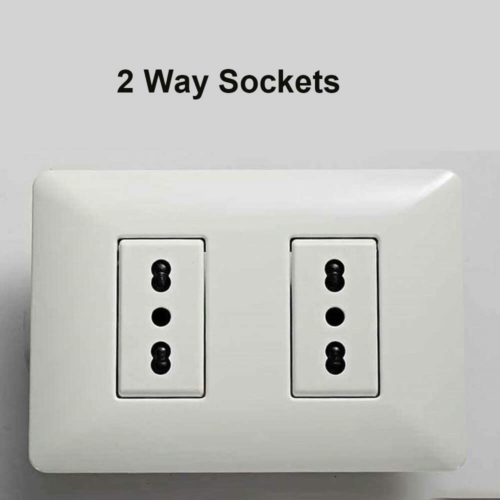 Wall Sockets Italy Plug EU Outlets 1/2/3 Way Italian Electrical Power Socket Ground PC Panel Flame Retardant Material Outlet