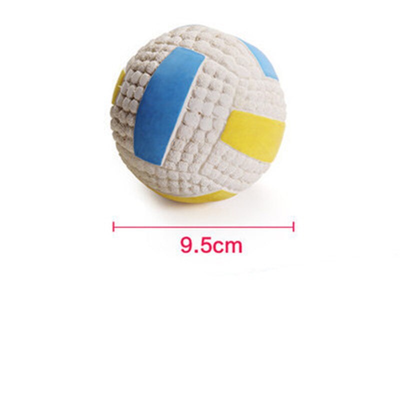 Pet Sof Pet Dog Toys Toy Funny Interactive Interactive latex vocal ball Dog Chew Toy For Dog Tooth Clean football Ball: color 9.5 cm