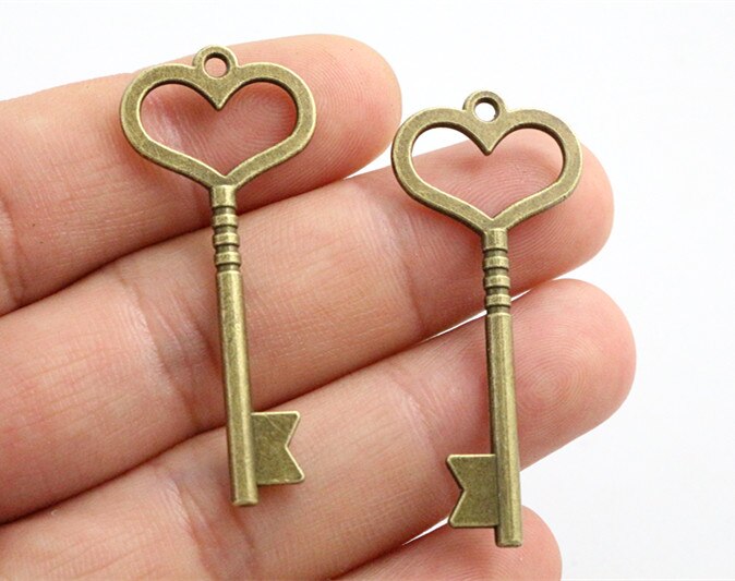 46X19 Mm 10 Pcs Antiek Brons Plated Key Handgemaakte Charms Hanger: Diy Voor Armband Necklace-R3-25