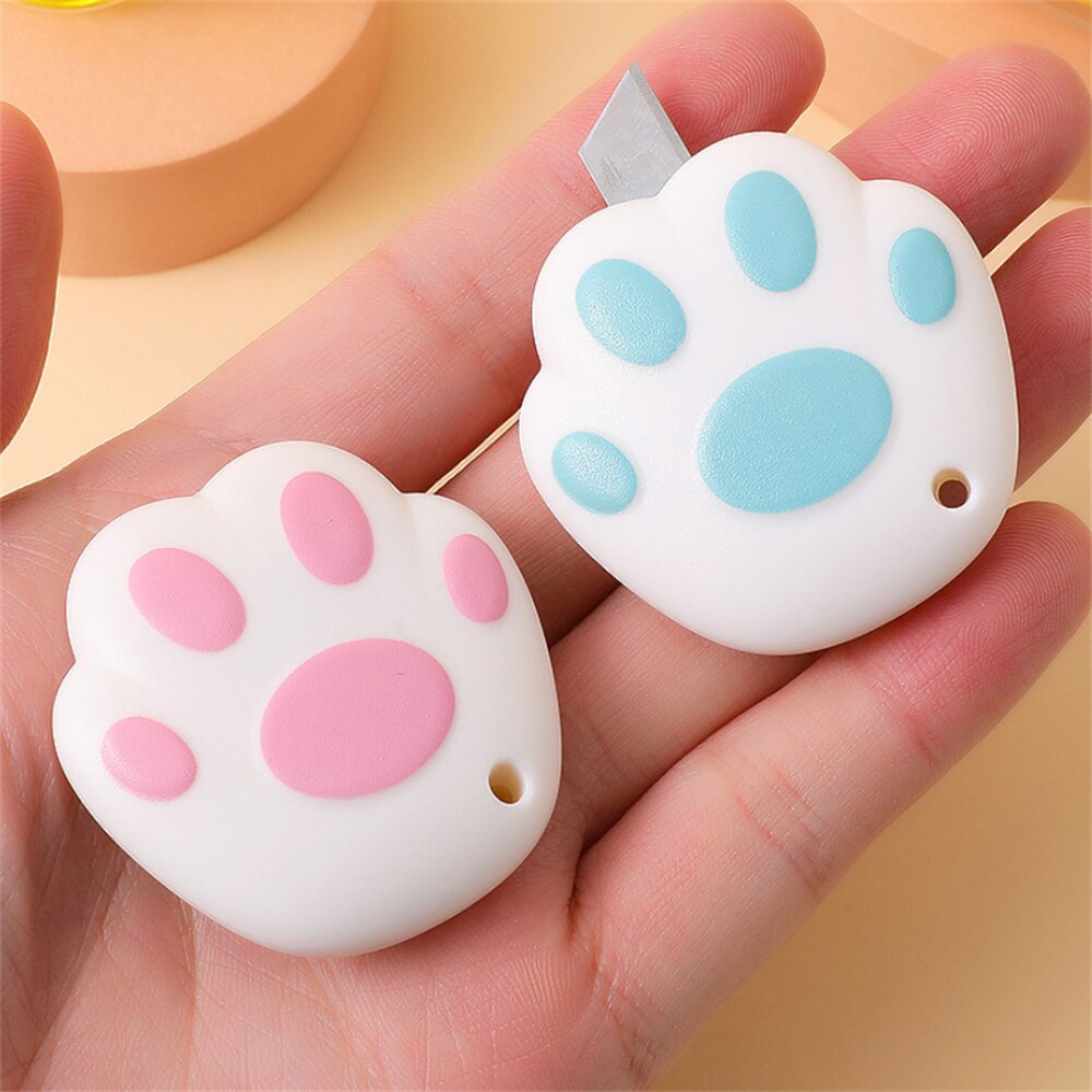 Bear Paw Utility Knife Kawaii Mini Box Opener Portable Paper Cutter Express Box Knife Handmade Tools Office Accessories