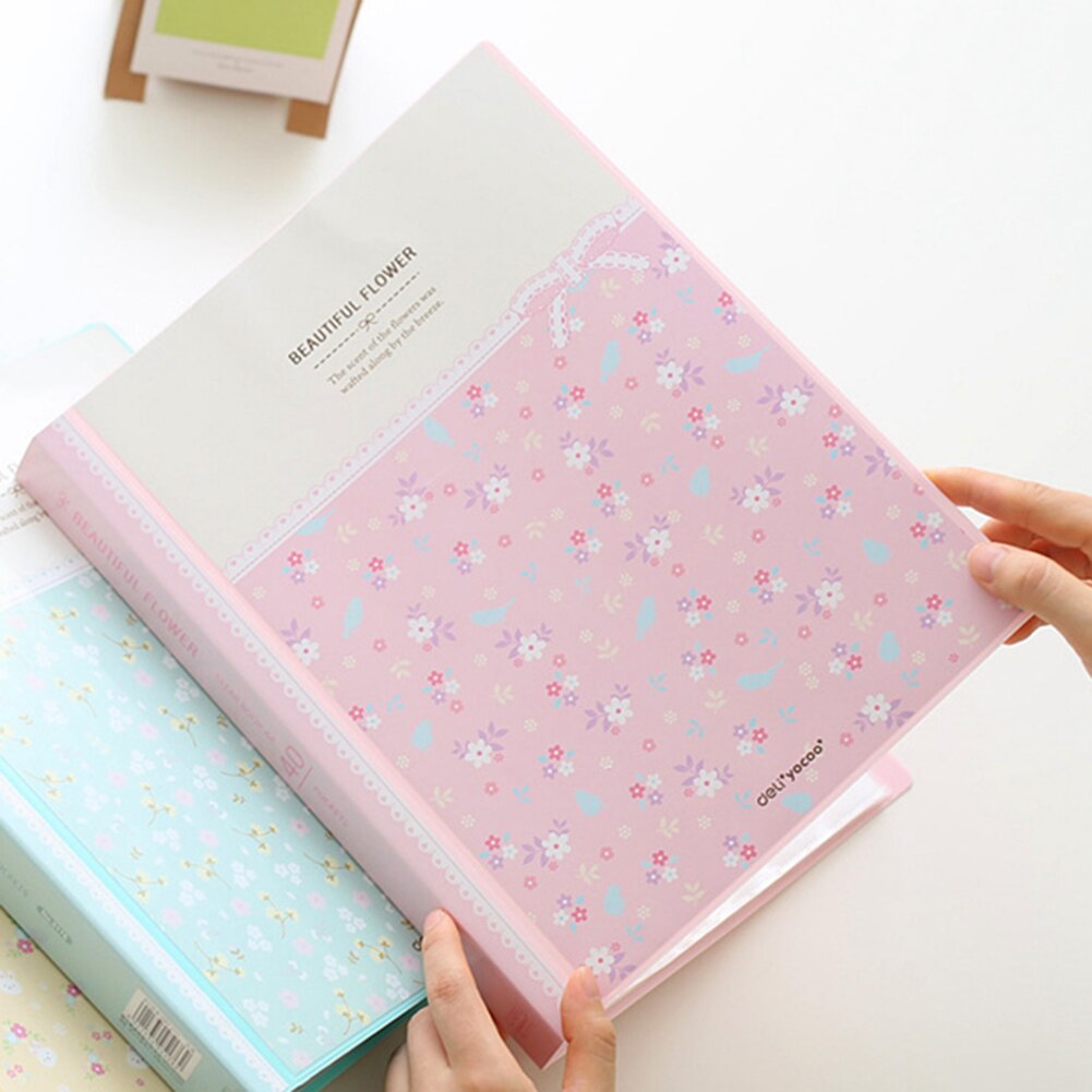 40 Pages A4 Paper Documents Floral File Holders Storage Binder Folder Pouch For Documents Firm Office School Stationery