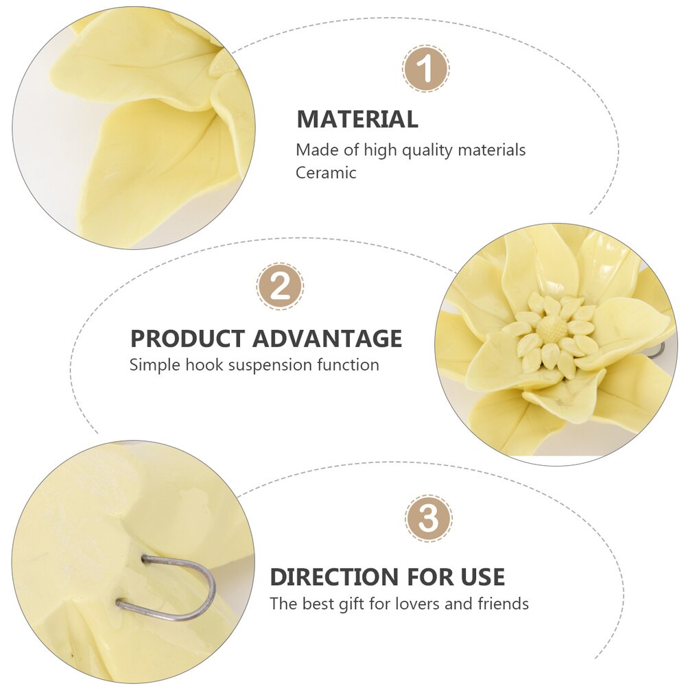 Ceramic Art Flower Wall Hanging Wall-mounted Decor Craft Artificial Stereoscopic Luoyang Peony Hanging Decor for Living Room Hom