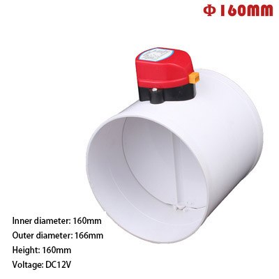 PVC Dämpfer Luft Ventil AC220V DC12V 24V Motorisierte Überprüfen Ventil für 3/4/5/6/8 zoll Rohr 80/100/125/150/200mm: DC12V OD160MM