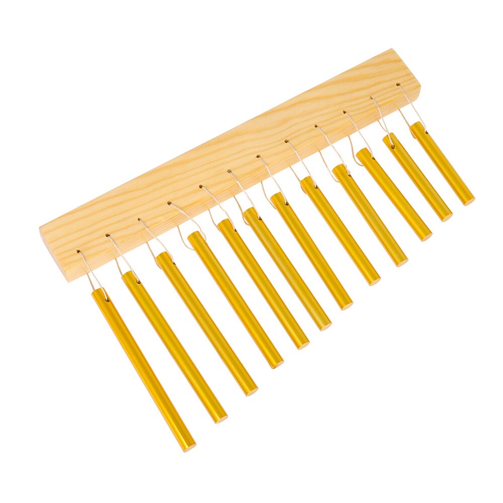 12-bar Wind Chime Aluminum Tube & Solid Wood Material Percussion Instrument for Music Educaition Tool with Mallet